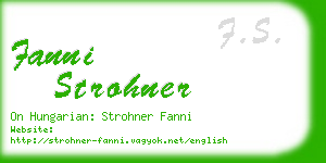 fanni strohner business card